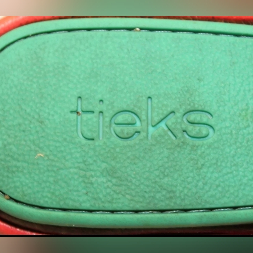 Tieks Coral Red Leather The Ballet Flat Chic Comfort Travel Shoes 9 EUC 👀 - Picture 8 of 16